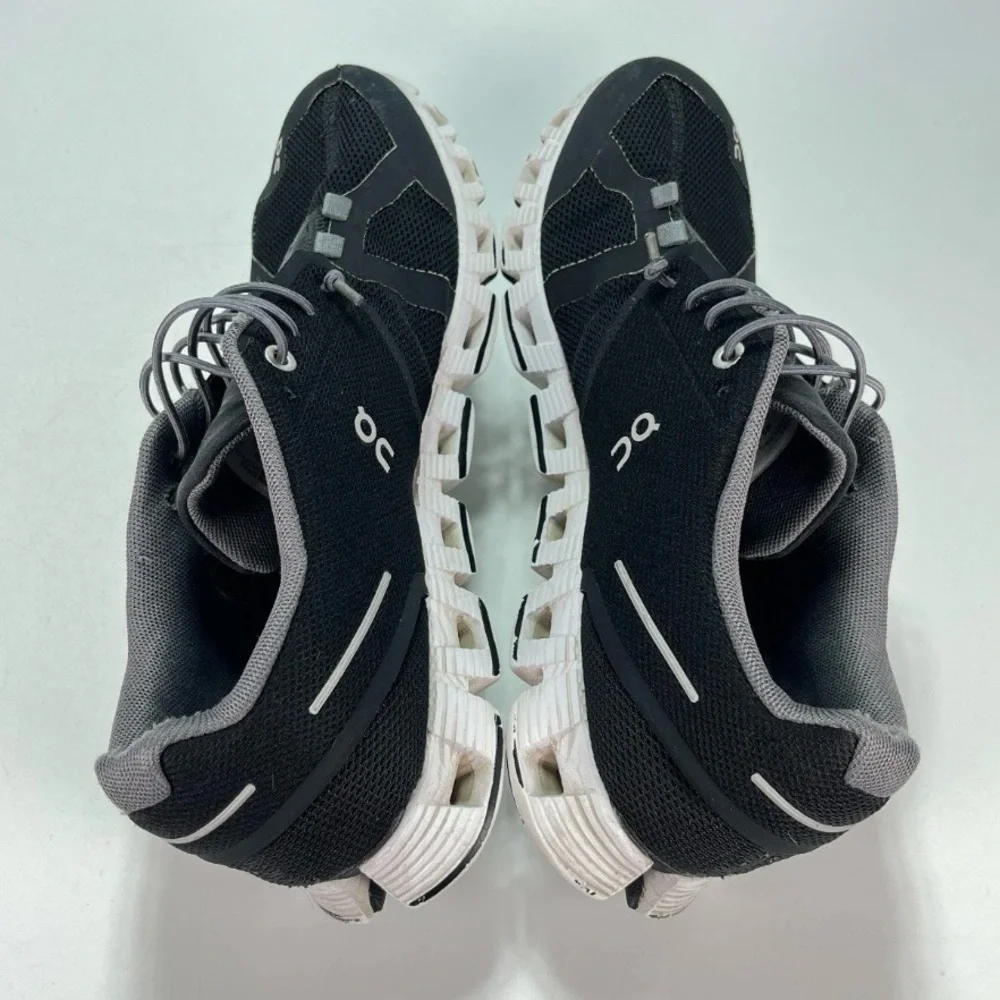 On Cloud Running 5 Black-White-Gray Gym Training Comfort Sneakers Shoes-Womens 8 - Picture 3 of 6